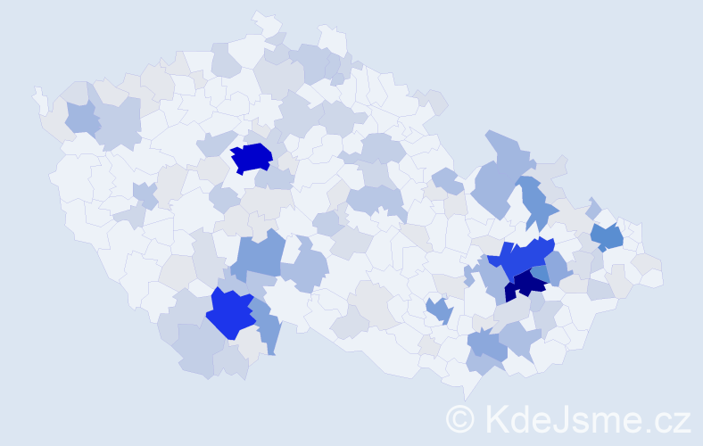 Příjmení: 'Bouchal', počet výskytů 456 v celé ČR