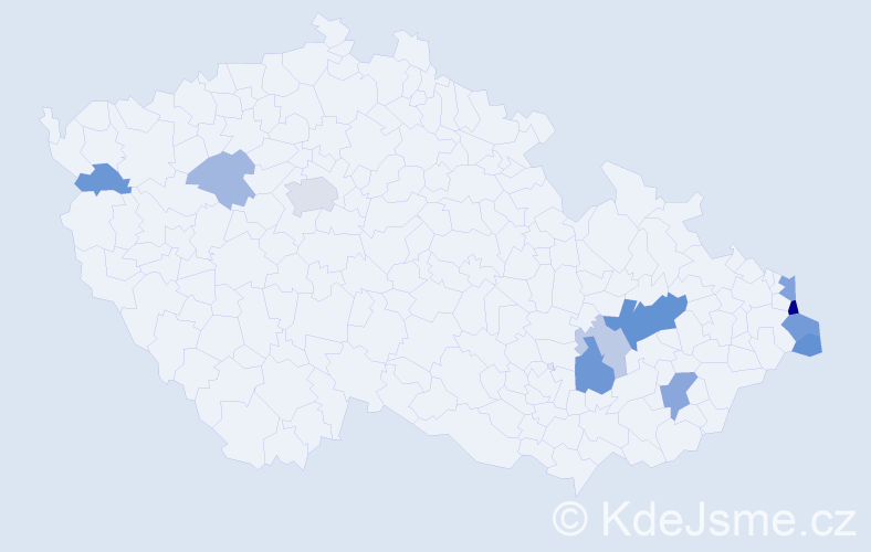 Příjmení: 'Stenchláková', počet výskytů 23 v celé ČR