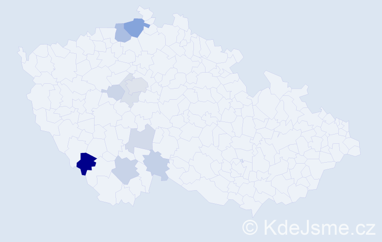 Příjmení: 'Dařinová', počet výskytů 23 v celé ČR