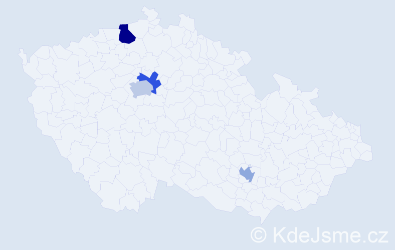 Příjmení: 'Bilei', počet výskytů 11 v celé ČR