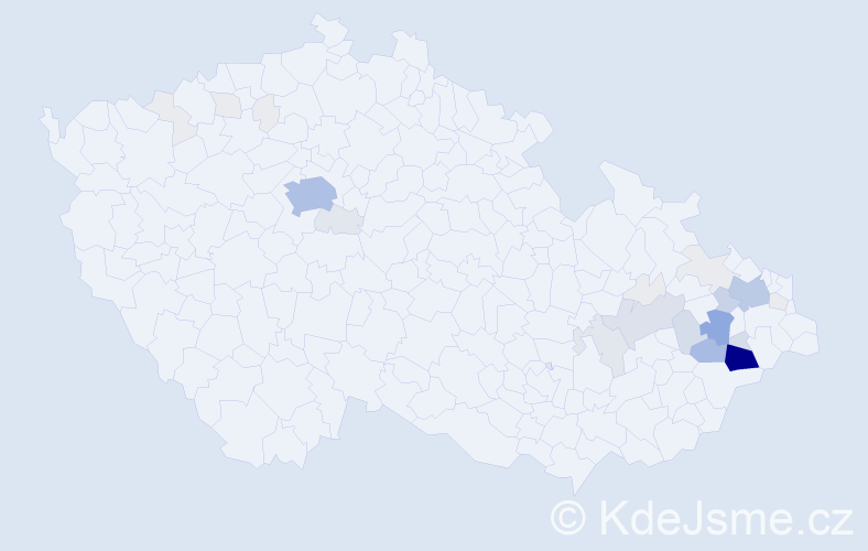 Příjmení: 'Kulišťák', počet výskytů 146 v celé ČR