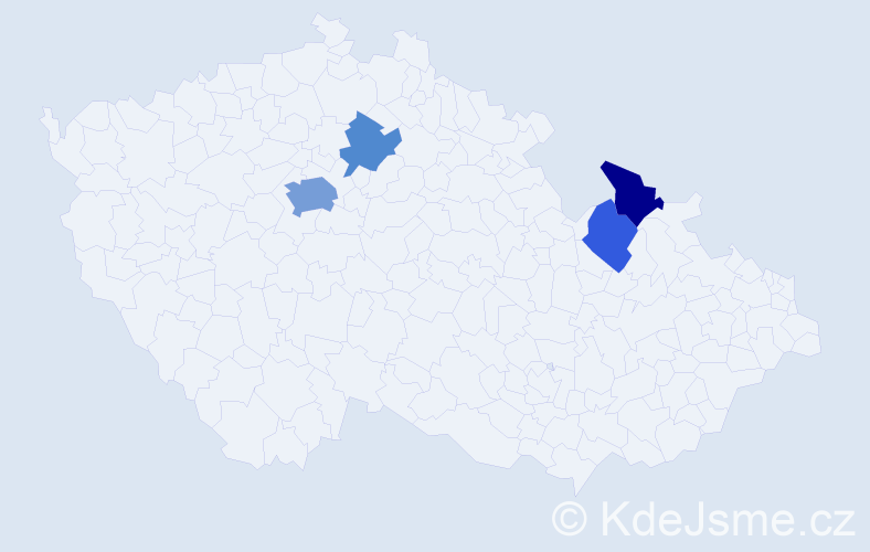 Příjmení: 'Tetliaková', počet výskytů 8 v celé ČR