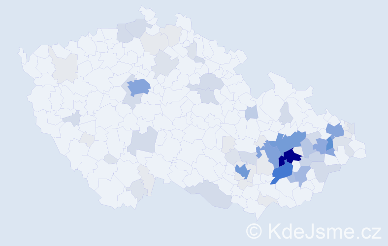 Příjmení: 'Černošková', počet výskytů 292 v celé ČR