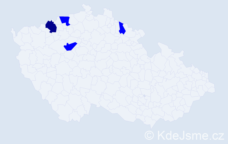 Příjmení: 'Heyzlová', počet výskytů 5 v celé ČR