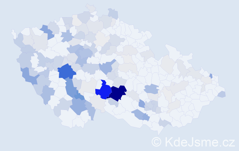 Příjmení: 'Mezerová', počet výskytů 449 v celé ČR