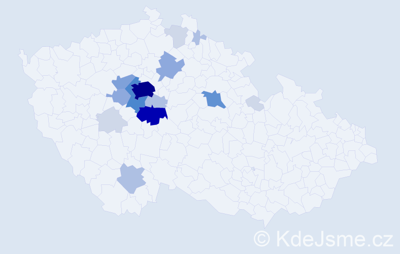 Příjmení: 'Zderadičková', počet výskytů 61 v celé ČR