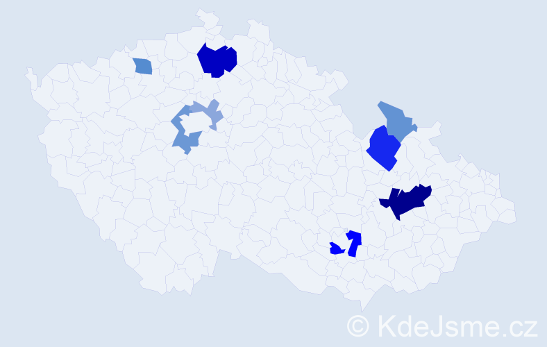 Příjmení: 'Treutner', počet výskytů 23 v celé ČR