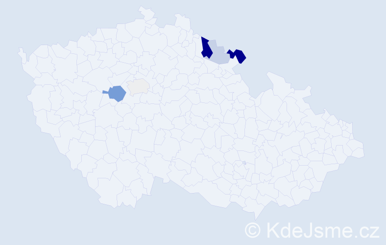 Příjmení: 'Abely', počet výskytů 13 v celé ČR