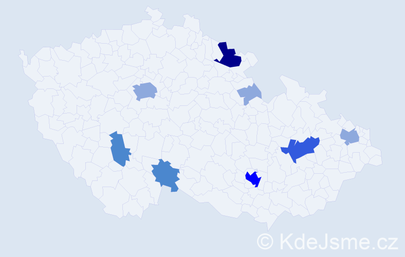 Příjmení: 'Mikolajczyk', počet výskytů 19 v celé ČR