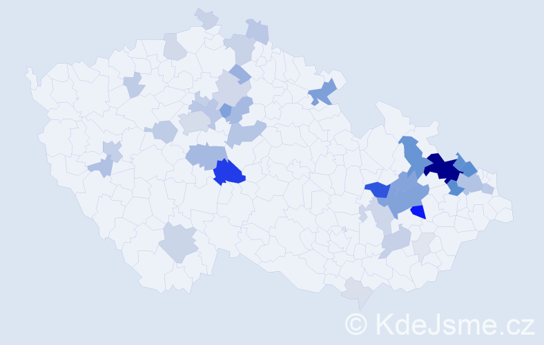 Příjmení: 'Hanel', počet výskytů 146 v celé ČR