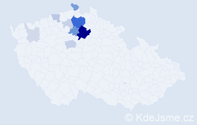 Příjmení: 'Jiřinská', počet výskytů 46 v celé ČR