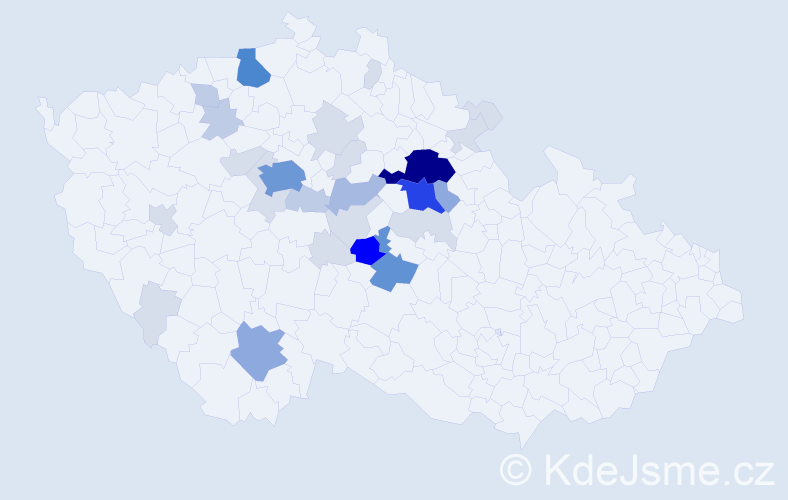 Příjmení: 'Rejnková', počet výskytů 103 v celé ČR