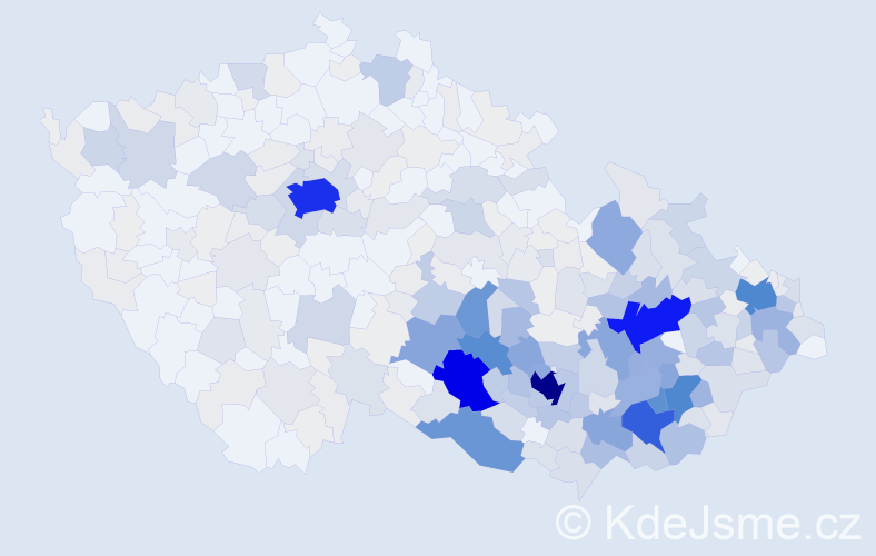 Příjmení: 'Večeřa', počet výskytů 2110 v celé ČR