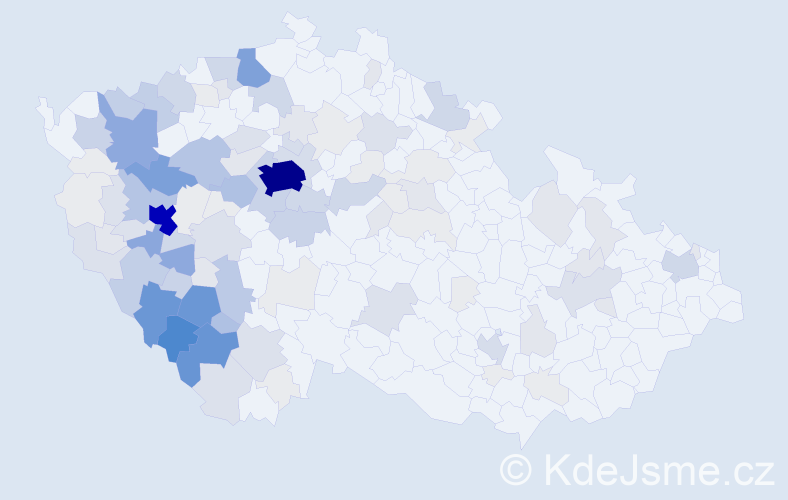Příjmení: 'Kůsová', počet výskytů 569 v celé ČR