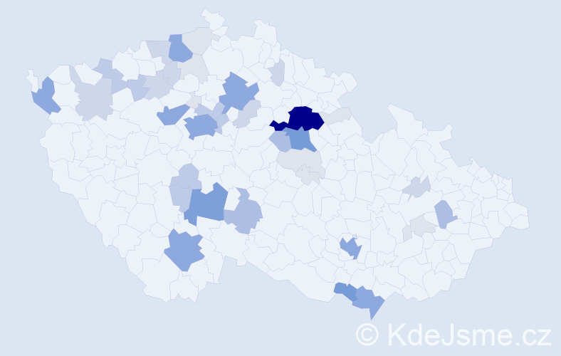 Příjmení: 'Pechánek', počet výskytů 145 v celé ČR