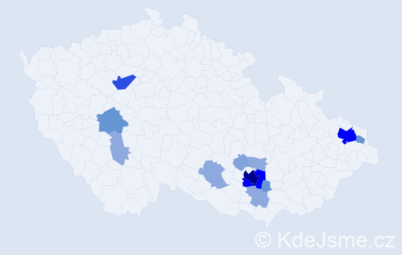 Příjmení: 'Konvica', počet výskytů 41 v celé ČR