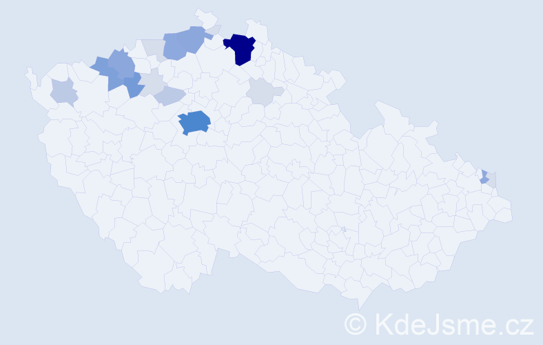 Příjmení: 'Bady', počet výskytů 62 v celé ČR