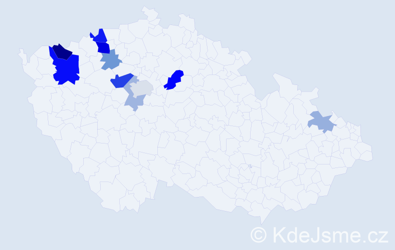 Příjmení: 'Zuvač', počet výskytů 23 v celé ČR