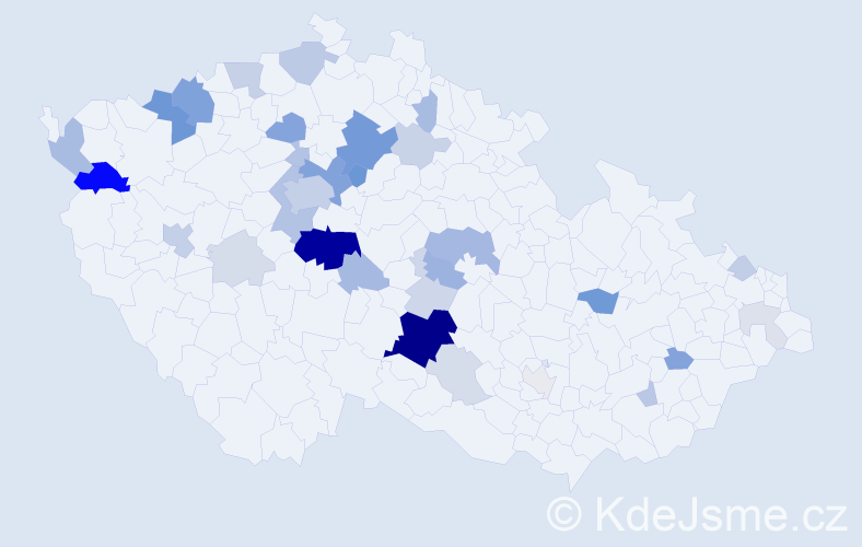 Příjmení: 'Pertlíková', počet výskytů 111 v celé ČR