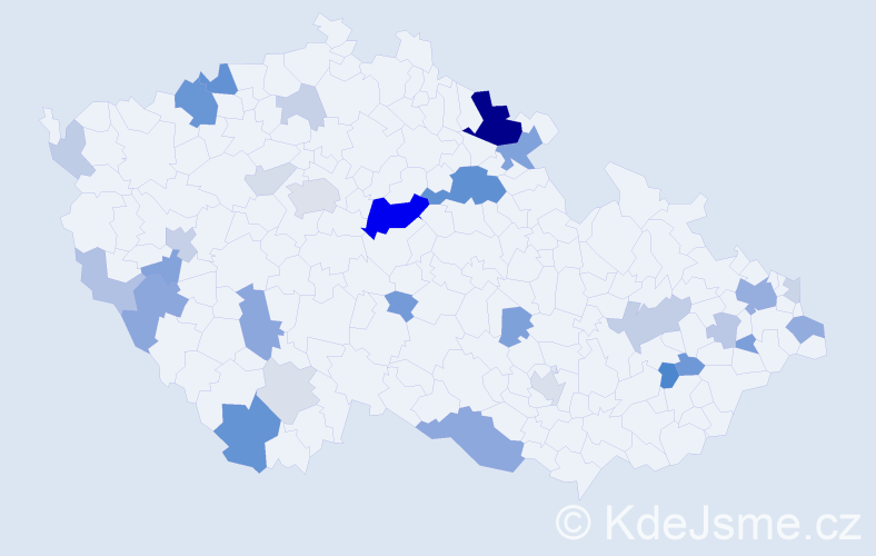 Příjmení: 'Haviarová', počet výskytů 86 v celé ČR