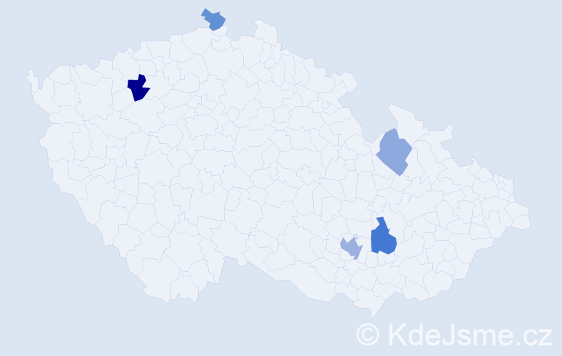 Příjmení: 'Kohler', počet výskytů 9 v celé ČR