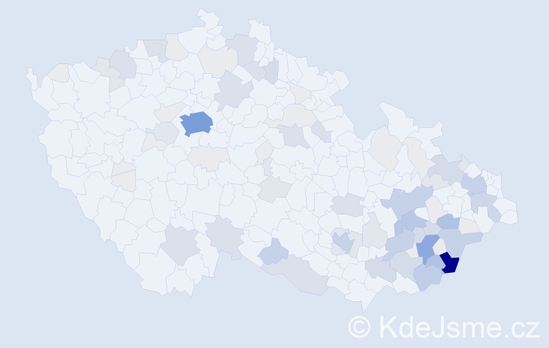 Příjmení: 'Bařinka', počet výskytů 270 v celé ČR