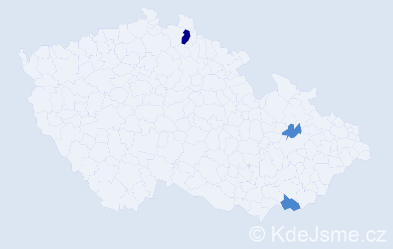 Příjmení: 'Pálich', počet výskytů 5 v celé ČR