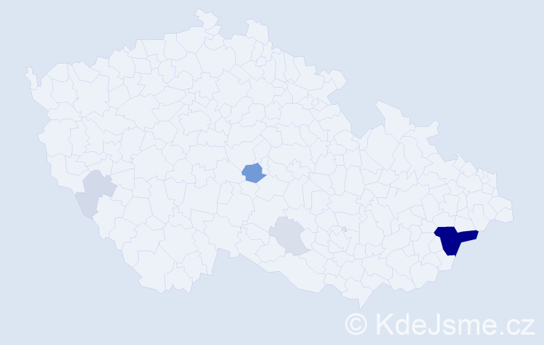Příjmení: 'Zádilská', počet výskytů 24 v celé ČR