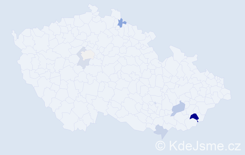 Příjmení: 'Kranzová', počet výskytů 18 v celé ČR