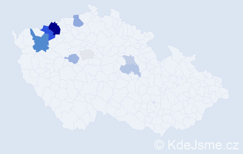 Příjmení: 'Mňahončák', počet výskytů 22 v celé ČR