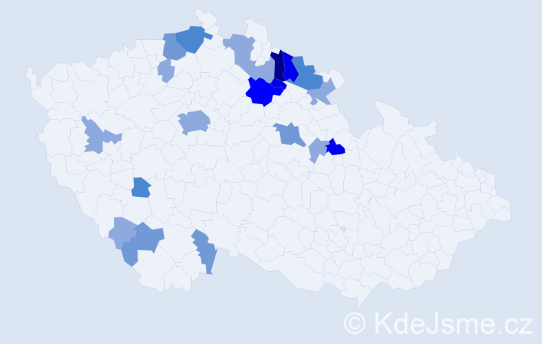 Příjmení: 'Povrová', počet výskytů 51 v celé ČR