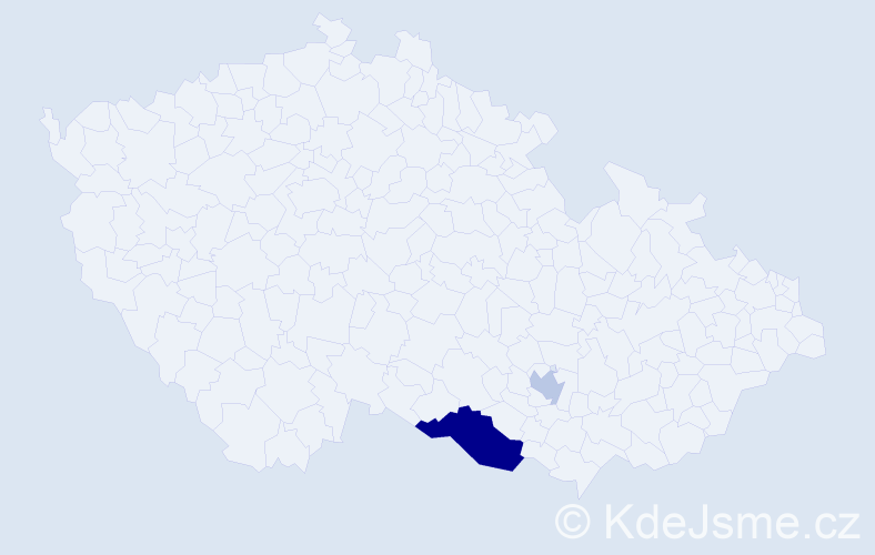 Příjmení: 'Karšulinová', počet výskytů 4 v celé ČR