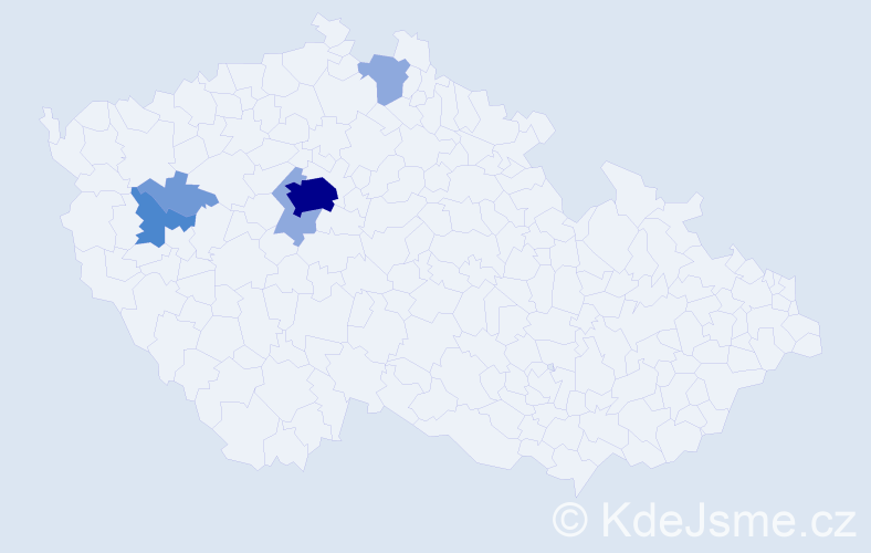 Příjmení: 'Fráz', počet výskytů 13 v celé ČR
