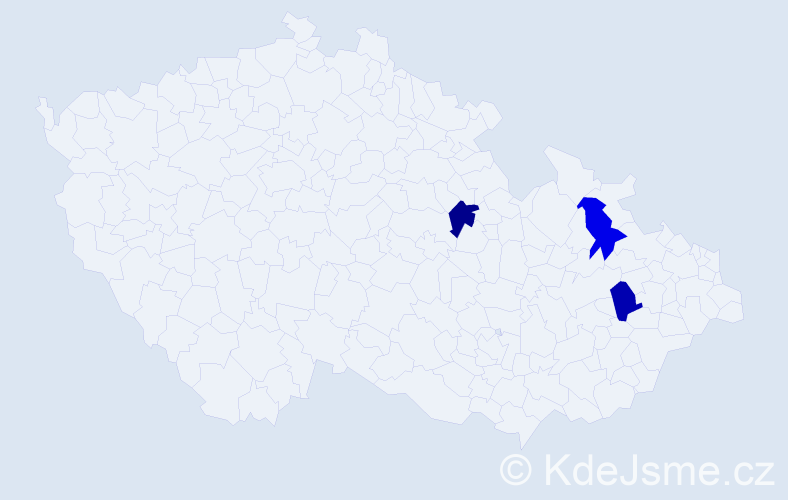 Příjmení: 'Pluhár', počet výskytů 3 v celé ČR
