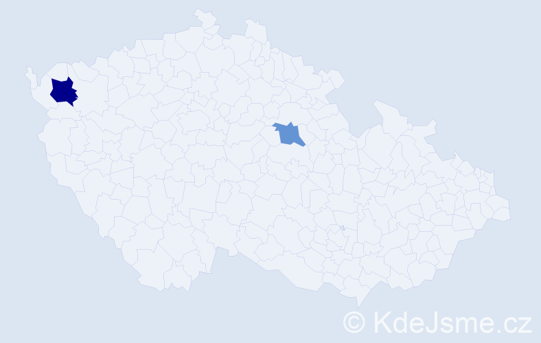 Příjmení: 'Mávrová', počet výskytů 3 v celé ČR