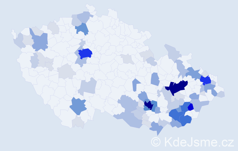 Příjmení: 'Halová', počet výskytů 283 v celé ČR