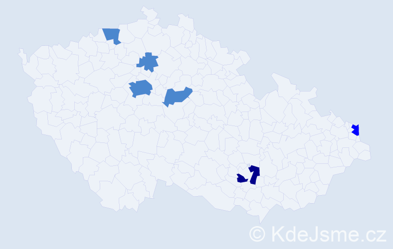 Příjmení: 'Strnádel', počet výskytů 9 v celé ČR