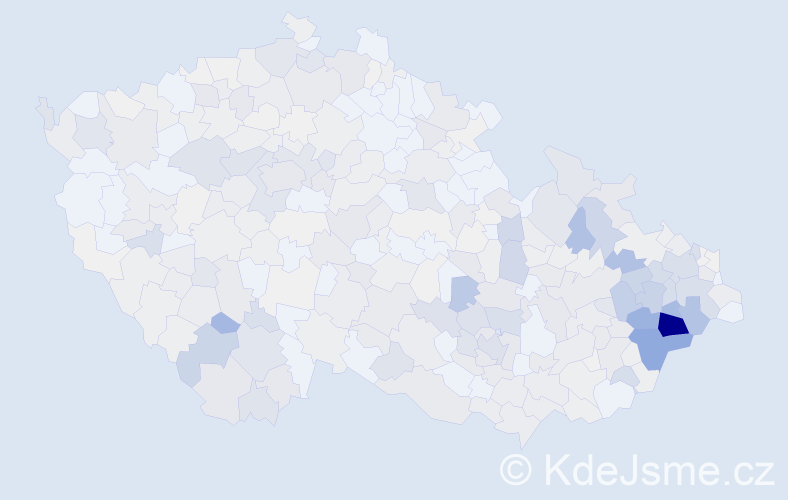 Příjmení: 'Křenek', počet výskytů 1718 v celé ČR