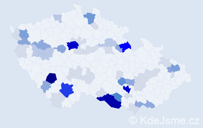 Příjmení: 'Hejlková', počet výskytů 185 v celé ČR