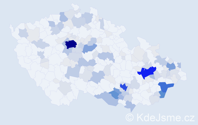 Příjmení: 'Psotová', počet výskytů 458 v celé ČR