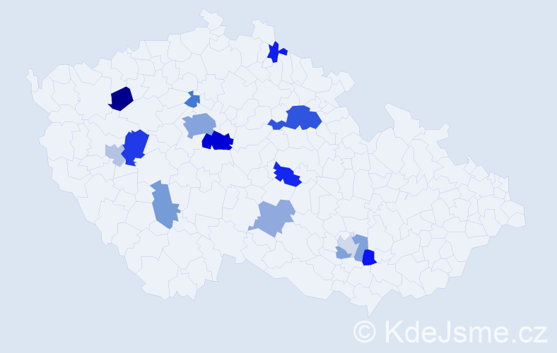 Příjmení: 'Cretu', počet výskytů 29 v celé ČR