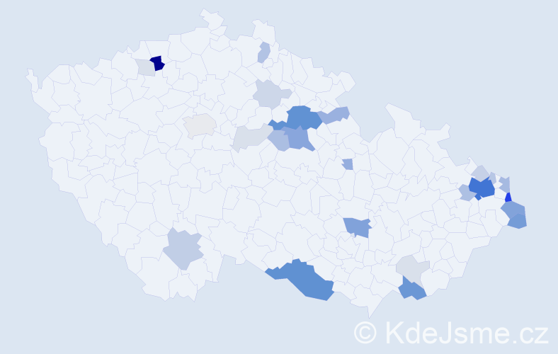 Příjmení: 'Balažovičová', počet výskytů 104 v celé ČR