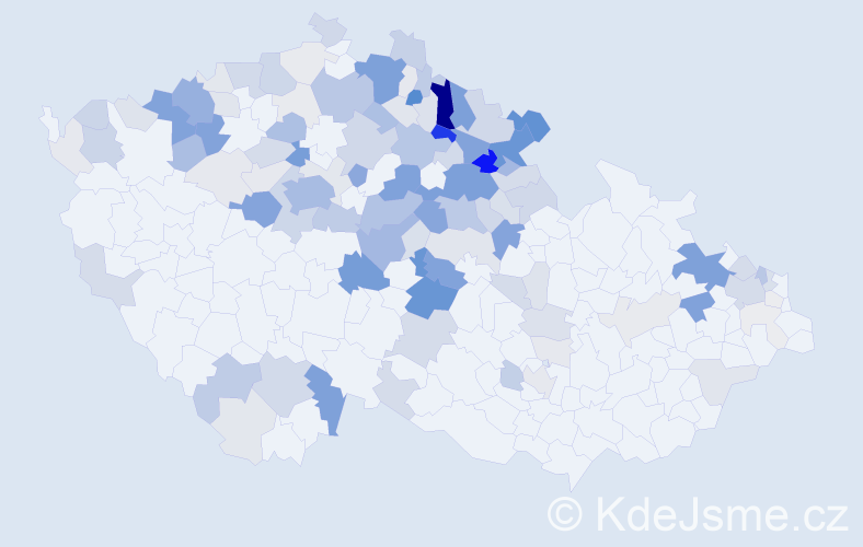 Příjmení: 'Exner', počet výskytů 521 v celé ČR