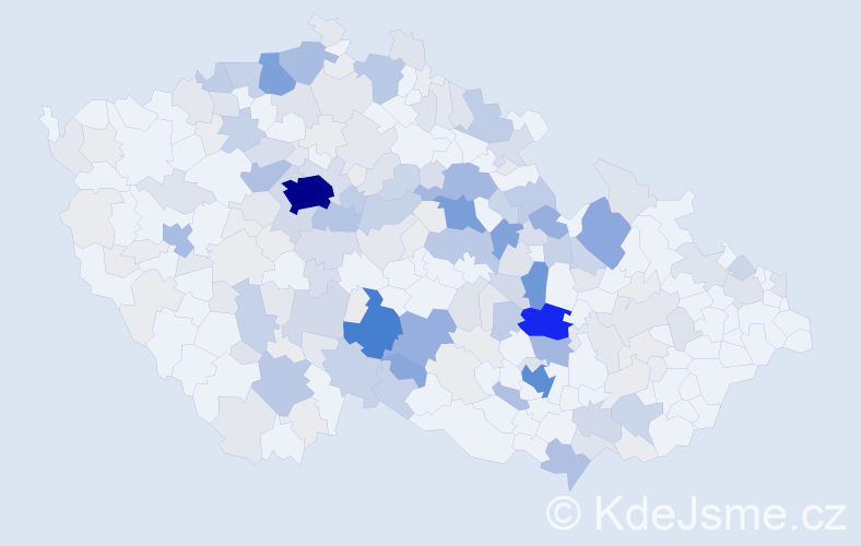 Příjmení: 'Doskočilová', počet výskytů 781 v celé ČR