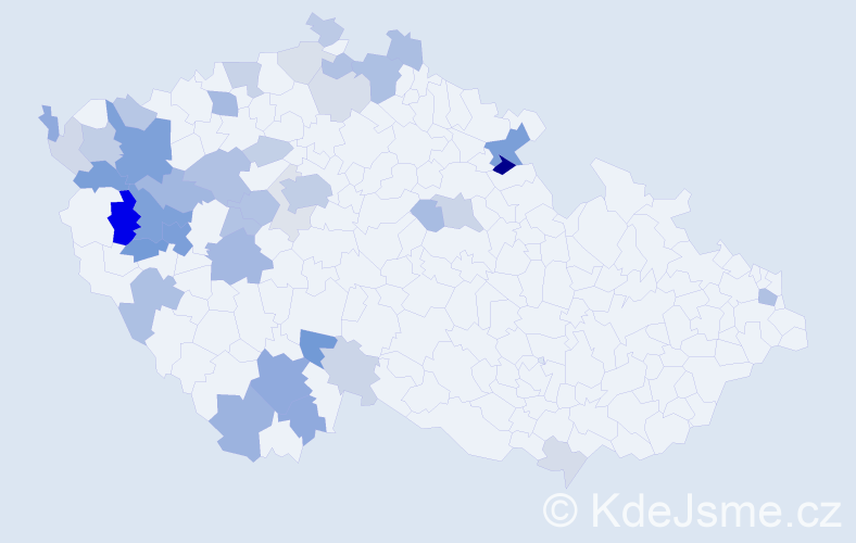 Příjmení: 'Hackerová', počet výskytů 106 v celé ČR
