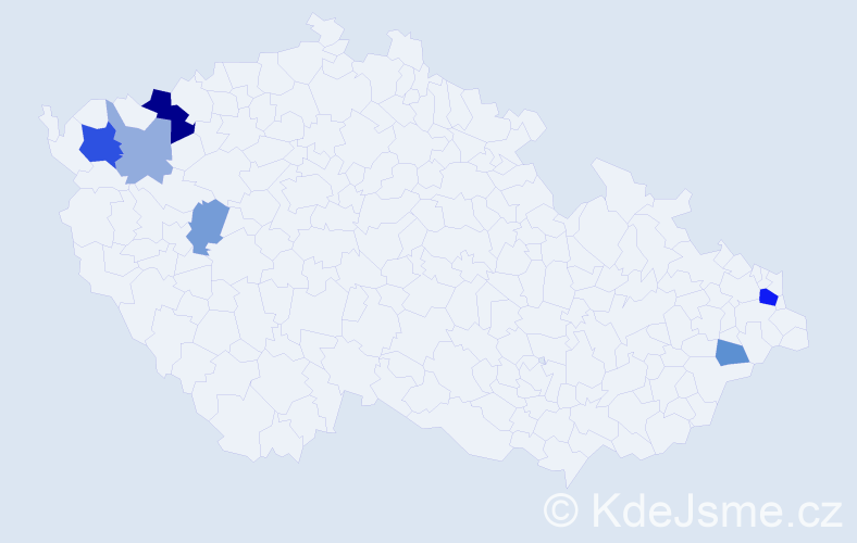 Příjmení: 'Durbák', počet výskytů 13 v celé ČR