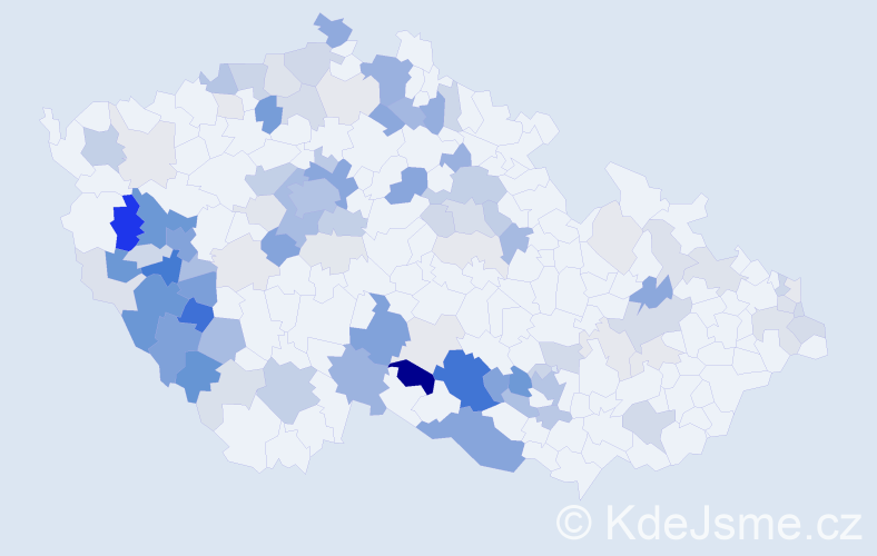 Příjmení: 'Bouzek', počet výskytů 354 v celé ČR