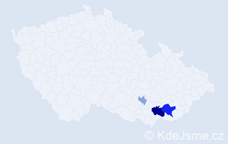Příjmení: 'Scheinová', počet výskytů 3 v celé ČR