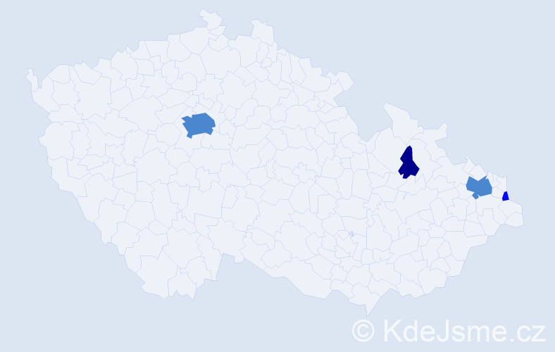 Příjmení: 'Motyl', počet výskytů 7 v celé ČR