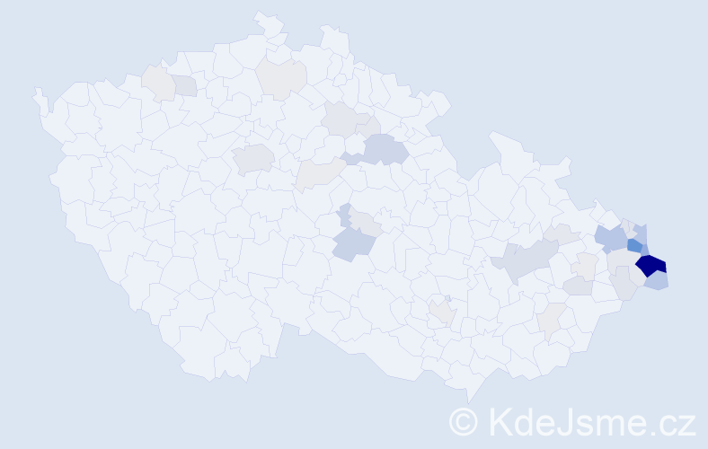 Příjmení: 'Szturc', počet výskytů 216 v celé ČR